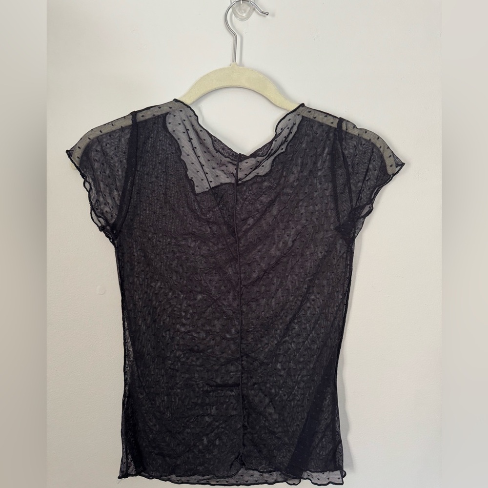 Free People Black Sheer Top